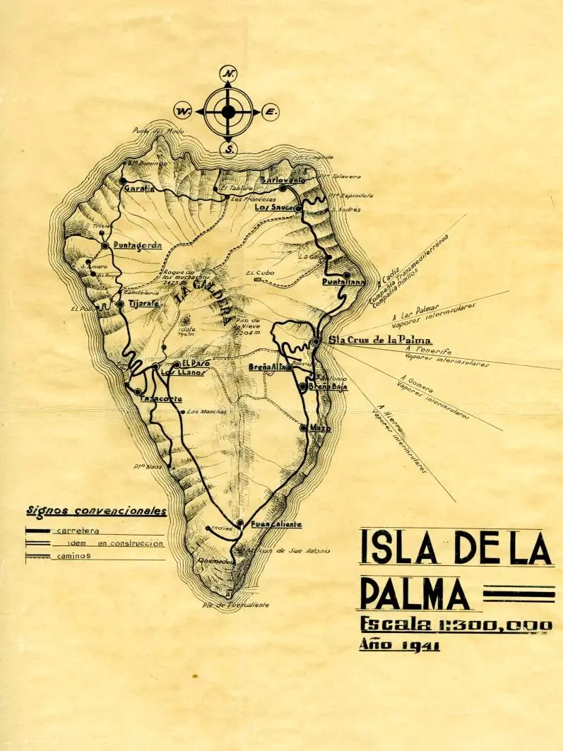 Mapa de la isla de La Palma